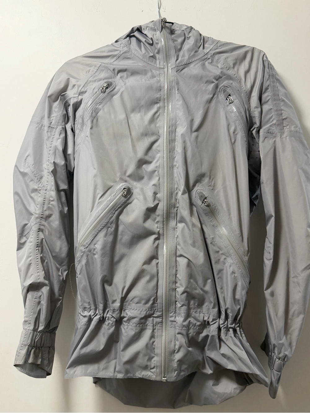 lululemon athletica Light Gray Hooded Women's Rain Jacket
